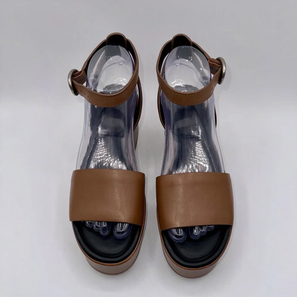 Vince. Phillipa Sandals Women's Size 6.5 EU 36.5 Sequoia Brown Leather‎